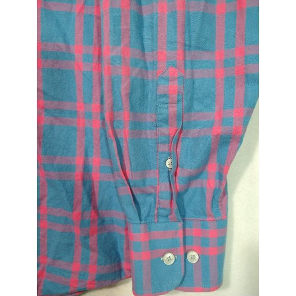 UNTUCKit Mens Shirt XXL Pink Blue Plaid Long Sleeve Button Front Cotton - Picture 4 of 7